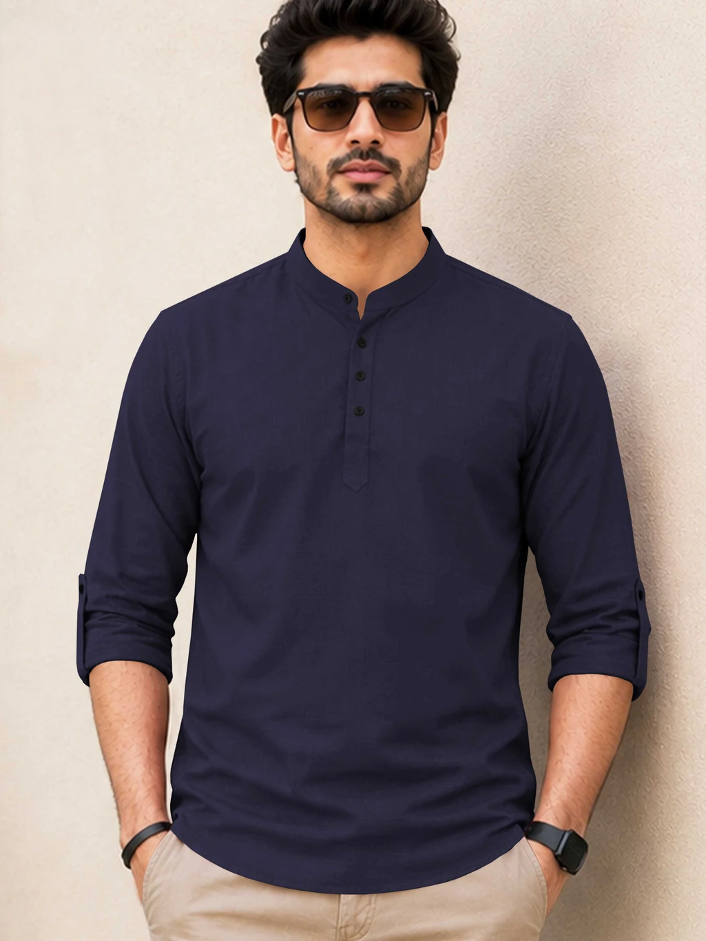 VeBNoR Solid Cotton Blend Straight Kurta for Men...